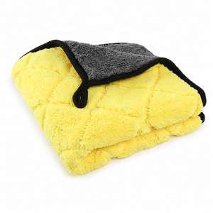40X40 Premium haut de gamme Microfibre Noir <span class=keywords><strong>Orange</strong></span> Auto Car Care Detailing Wash Cleaning Ultra Plush Drying Towel - Product Image 1