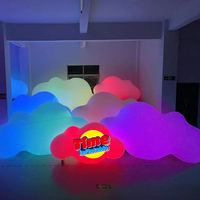 Décoration suspendue en nuages gonflables géants personnalisés en tissu Oxford imperméable en PVC, éclairage LED, ballon numérique, publicité extérieure, petit modèle