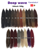 Nouvel Arrivage Cheveux à Tresser Deep Twist 24 pouces 100% Fibre Kanekalon Longs Cheveux au Crochet Ondulés Ocean Wave Ombre Colorés Boucles Wand Curl Vente en Gros