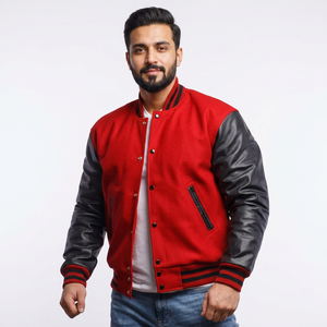 Customize Plain Letterman Jacket for Boys and <b>Men</b> High-Quality Embroidery Available Wholesale Baseball Varsity Jackets - Product Image 1