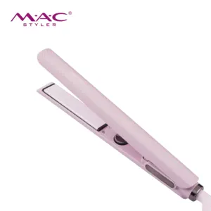 Salon LCD Flat sắt tùy chỉnh nhãn hiệu riêng màu hồng bàn xoay điều khiển thẳng Titan tấm tóc ép tóc