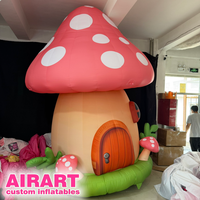 Modèle de champignon rouge gonflable personnalisé, installation artistique sur le thème de la forêt, maison de champignon géante gonflable pour exposition en centre commercial
