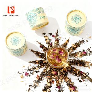Cilindro de impresión personalizado, papel de grado alimenticio, cartón, Té Matcha, bolsas de bote, caja de tubo, embalaje para paquete de té de hierbas Suelto - Product Image 3