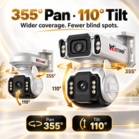 Caméra de sécurité extérieure Wifi Wistino 4K à objectif simple/double, vision nocturne couleur, détection de mouvement IA, caméra PTZ