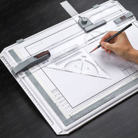 SINOART Table à Dessin A3 Multifonctionnelle pour Artiste, Planche à Dessin avec Règle pour Croquis, Design et Travail de Bureau