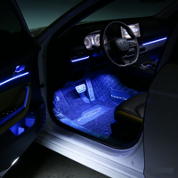 Lumières décoratives intérieures automobiles, éclairage LED pour les pieds de voiture, 36/48/60/72 LED, lampe d'ambiance, commande à distance/voix