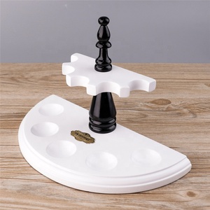 Porta pipa da fumo Romanesque supporto per pipa da tabacco in legno massello per 5 pipa da fumo LOGO personalizzato - Product Image 5
