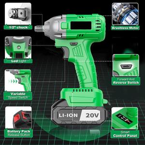 Llave de Impacto Inalámbrica de 20V, 320nm de Torque, Taladro para Coche y Bricolaje, Envío Directo Disponible, Stock en Almacén Local de EE. UU., CW-20C-2 Inalámbrica - Product Image 4