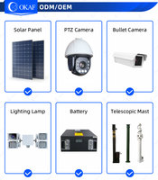 Remorque solaire mobile CCTV avec mât de levage de 4,2 m, panneau solaire de 300 W, batterie au lithium de 200 Ah pour la surveillance de la sécurité sur les chantiers de construction
