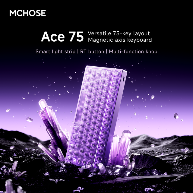 MCHOSE Ace 75 Hall Effect Magnetic Switch Gaming Keyboard 8K Polling Rate RGB Wired Esports Keyboard Wholesale for Gamer Office