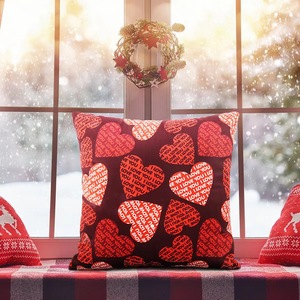 Housse de coussin décorative douce avec impression de cœur <span class=keywords><strong>rouge</strong></span> I LOVE YOU pour la Saint-Valentin, décoration de canapé à la maison - Product Image 4
