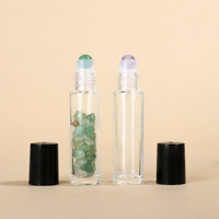 Mini flacon cylindrique en verre personnalisé pour parfum, conteneur roll-on pour emballage de parfum, format voyage, bouteille vide avec bouchon noir, OEM