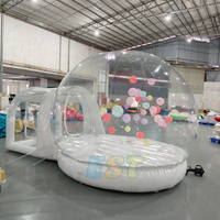 Maison gonflable transparente commerciale de bulle de PVC avec la tente gonflable de bulle de partie extérieure d'enfants de ballons avec le fond plein d'entrain
