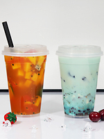 Gobelet jetable personnalisé avec logo, en plastique PP/PET, en forme de U, 16 oz, avec couvercle, pour boissons froides/chaudes (thé au lait, café, jus de fruits)