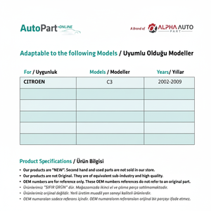 Kit de reparación de ventana trasera derecha para Citroen C3 - Product Image 1