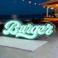 Enseigne lumineuse 3D personnalisée en acrylique et métal à LED, haute luminosité, résistante à l'eau, écologique, pour la décoration de bureau