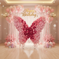 Support de toile de fond papillon personnalisable en diverses couleurs, arche de mariage en métal, support géant pour fleurs et papillons pour mariage et anniversaire