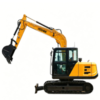 Mini-excavatrice de 8 tonnes, excavatrice sur chenilles compacte, micro-excavatrice, chenilles en caoutchouc et en acier disponibles