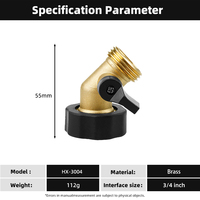 Adaptateur de robinet pour irrigation goutte à goutte Connecteur de tuyau d'arrêt Laiton avec robinets Comfort Grip On Off