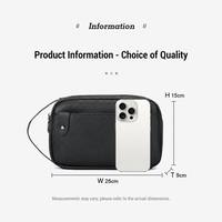 Tas Genggam Pria Tahan Air Mewah Pegangan Ganda Kapasitas Besar Tas Tangan Kulit PU Bisnis Gaya Inggris Trendi Ritsleting Fashion