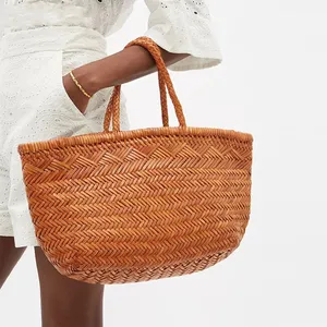 Bolso grande para mujer bolso de playa de paja mimbre tejidos