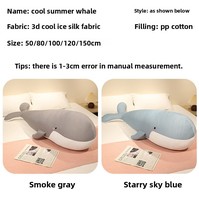 Coussin en peluche doux en forme de baleine de dessin animé, jouet poupée avec rembourrage en coton PP, grand design de baleine bleue pour le confort des filles