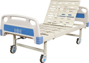 Медицинская кровать с ручным управлением, 1 регулируемая функция, из АБС-пластика, с изголовьем и боковыми поручнями из алюминиевого сплава, регулируемая спинка, однофункциональная кровать для пациентов - Product Image 5