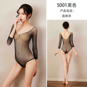 Combinaison fine et transparente à dos ouvert pour <span class=keywords><strong>femme</strong></span> - <span class=keywords><strong>Lingerie</strong></span> érotique pour adulte avec motif uni pour la Saint-Valentin, <span class=keywords><strong>Noël</strong></span>, tenue romantique - Product Image 5
