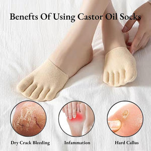 Enveloppement réutilisable à l'huile de ricin pour les pieds et les orteils, pour femmes, avec couvre-orteils discrets et chaussettes - Product Image 5