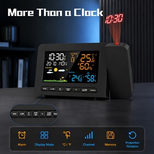 Horloge de <span class=keywords><strong>projection</strong></span> 5136 avec capteur extérieur, station météo sans fil, température intérieure/extérieure, humidité, horloge numérique de chevet avec alarme - Product Image 3