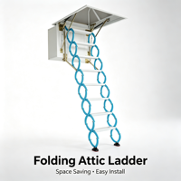 Échelle d'accès au grenier pliable manuelle 4m en alliage d'aluminium, escalier escamotable monté au plafond, solution gain de place
