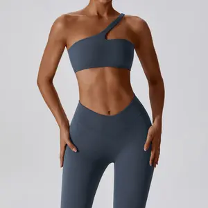 Séchage rapide haute élastique beauté dos fitness dos ouvert soutien-gorge et pantalon de sport ensemble fitness yoga vêtements