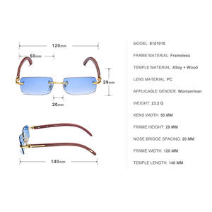 Paradas – lunettes de soleil sans monture pour hommes, verres UV400 en PC, couleur thé doré, protection solaire légère pour les sorties, le cyclisme et la conduite - Product Image 2