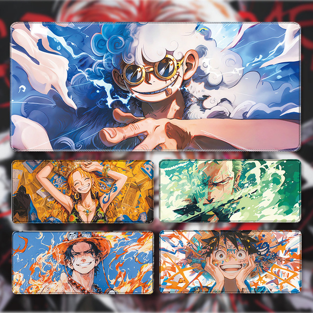 Cross-border New Release One Piece Rubber Rectangle Mouse Pad Extra-Large Luffy/Zoro IP Style Non-Slip Gaming Office Desk Mat