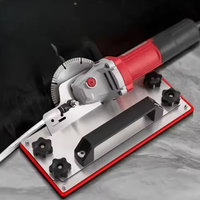 Dispositif de chanfreinage pour meuleuse d'angle, plaque de base auxiliaire pour la coupe d'angle des carreaux de céramique, outils de coupe en acier inoxydable durables et réglables