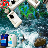 Vente en gros de résine époxy transparente autonivelante et durcisseur pour sol de salle de bain en 3D