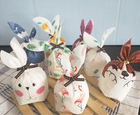 Fournitures de pâques, sac de paquet de gâteau de bonbons de cuisson de collation d'oreille de lapin sac de biscuits d'oreille de lapin sacs Mylar