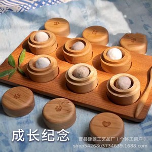 Pet Hair <b>Memorial</b> <b>Box</b> Wooden Round Handmade Custom Gift For Cats And Dogs - Product Image 4