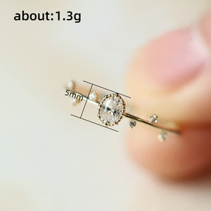 Bague minimaliste ovale en forme d'œuf pour femme, style japonais, design branche fine, bijou de doigt, cadeau quotidien - Product Image 5