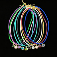 CH-LAN2206 Nouveauté Collier en corde coloré avec fermoir en cuivre plaqué or, collier tressé multicolore réglable, bijoux en corde