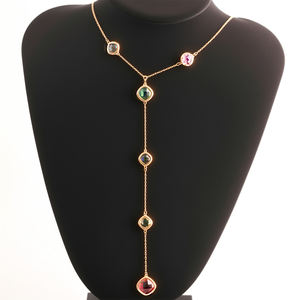 Ajustable 18K titanio Acero inoxidable Ins impermeable estrella circón gargantilla collar trenzado CADENA DE Singapur para regalo de mujer - Product Image 1