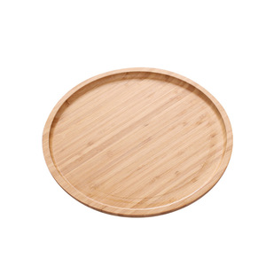 Bamboo Round <b>Tray</b> 25cm Wood Serving Plate For <b>Tea</b> Coffee Hotel Use Solid Color - Product Image 4