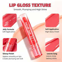 Produits très demandés en stock : Gloss à lèvres en tube souple, effet repulpant, brillance verre, hydratant, non collant, effet longue tenue, confortable à porter
