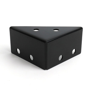 Soporte de Esquina de Acero Negro, Conector de Muebles de Hierro en Ángulo de 90 Grados, Soporte para Gabinete, Accesorio de Ferretería Duradero - Product Image 2