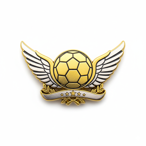 カスタムピンメタルロゴバッジサッカーフットボールハードエナメルピンバッジ - Product Image 1