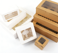 Boîte à cupcakes en carton rigide, écologique, recyclable, transparente, avec fenêtre, résistante, pour boulangerie, avec séparateurs, logo personnalisé, vente en gros