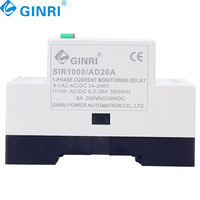Relais de protection de tension monophasé GINRI SIR1000/AD20A miniature haute puissance scellé avec moniteur de courant de surintensité et de sous-intensité LCD