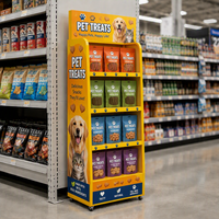 Présentoir pliable en métal pour friandises pour chiens et chats, os à mâcher en cuir et friandises dentaires pour magasins d'articles pour animaux de compagnie