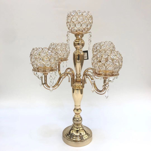 Candelabri Dorati Centrotavola per Matrimoni Europei Decorazione per Eventi e Cene Ornamenti per Candele - Product Image 2