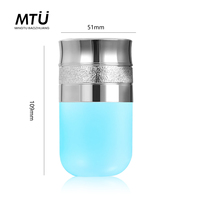 Bouteille de poudre libre personnalisée en aluminium et plastique avec bouchon à rabat et emballage de houppette pour cosmétiques capillaires